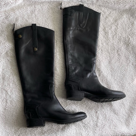 Sam Edelman black leather riding boots - Picture 1 of 9